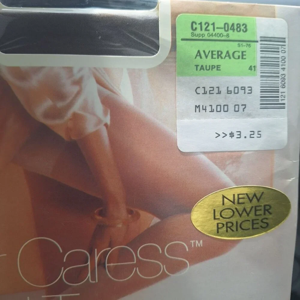 JCPenney Sheer Caress Pantihose Taupe 41 Sandalfoot Average Nylon C121‎ 0483
